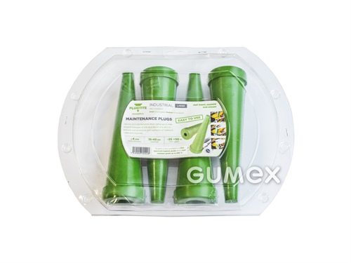 Zátka pre priemyselné hadice, 15-45mm, veľkosť L, SADA 4ks, NBR-PVC, 50+/-5°ShA, -25°C/+90°C, zelená